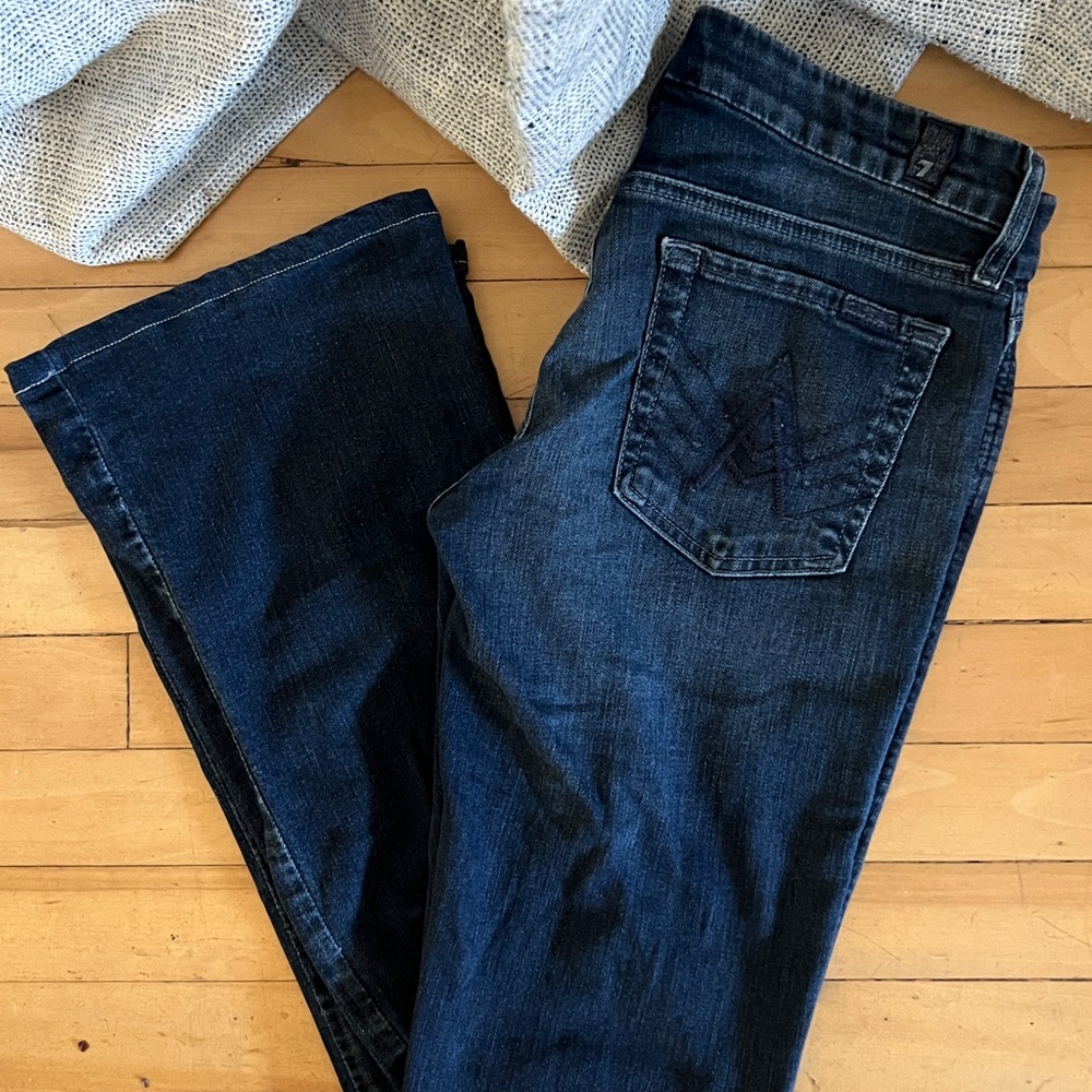 7 For All Mankind Dark Indigo Flare Jeans